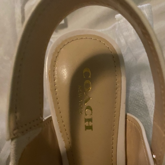 Coach Women's Marla Patent Slingback Sandal Chalk - Picture 2 of 6